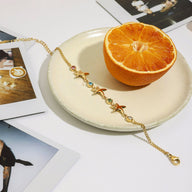 Bracelet étoile de mer et zircons, en acier inoxydable, été, pour femme, modèle Nérime - La Boutique du Bracelet