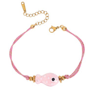 Bracelet fantaisie, poisson coloré, en acier inoxydable, pour femme, modèle Isara - La Boutique du Bracelet