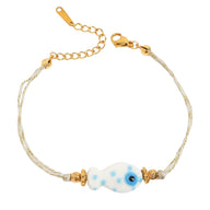 Bracelet fantaisie, poisson coloré, en acier inoxydable, pour femme, modèle Isara - La Boutique du Bracelet