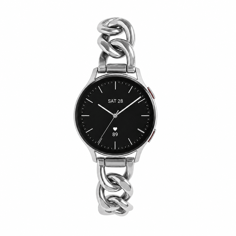 Bracciale donna per smartwatch, maglia gourmette elegante, maglie rimovibili, compatibile con Samsung / Ice Watch / Garmin / Huawei / Honor / Amazfit / Xiaomi, modello Ciza