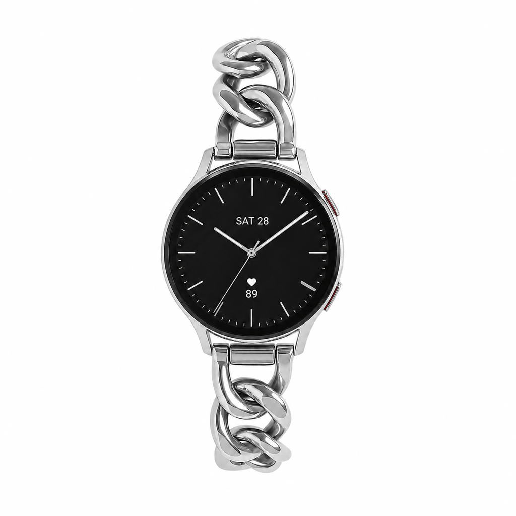 Bracciale donna per smartwatch, maglia gourmette elegante, maglie rimovibili, compatibile con Samsung / Ice Watch / Garmin / Huawei / Honor / Amazfit / Xiaomi, modello Ciza