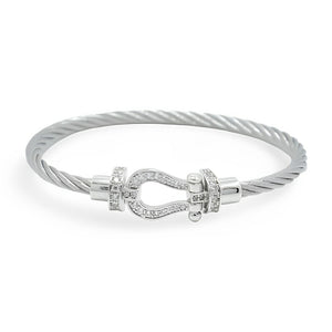 Bracelet fer à cheval, cordon en titane, pour femme, modèle Annabelle - La Boutique du Bracelet