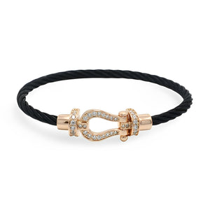 Bracelet fer à cheval, cordon en titane, pour femme, modèle Annabelle - La Boutique du Bracelet