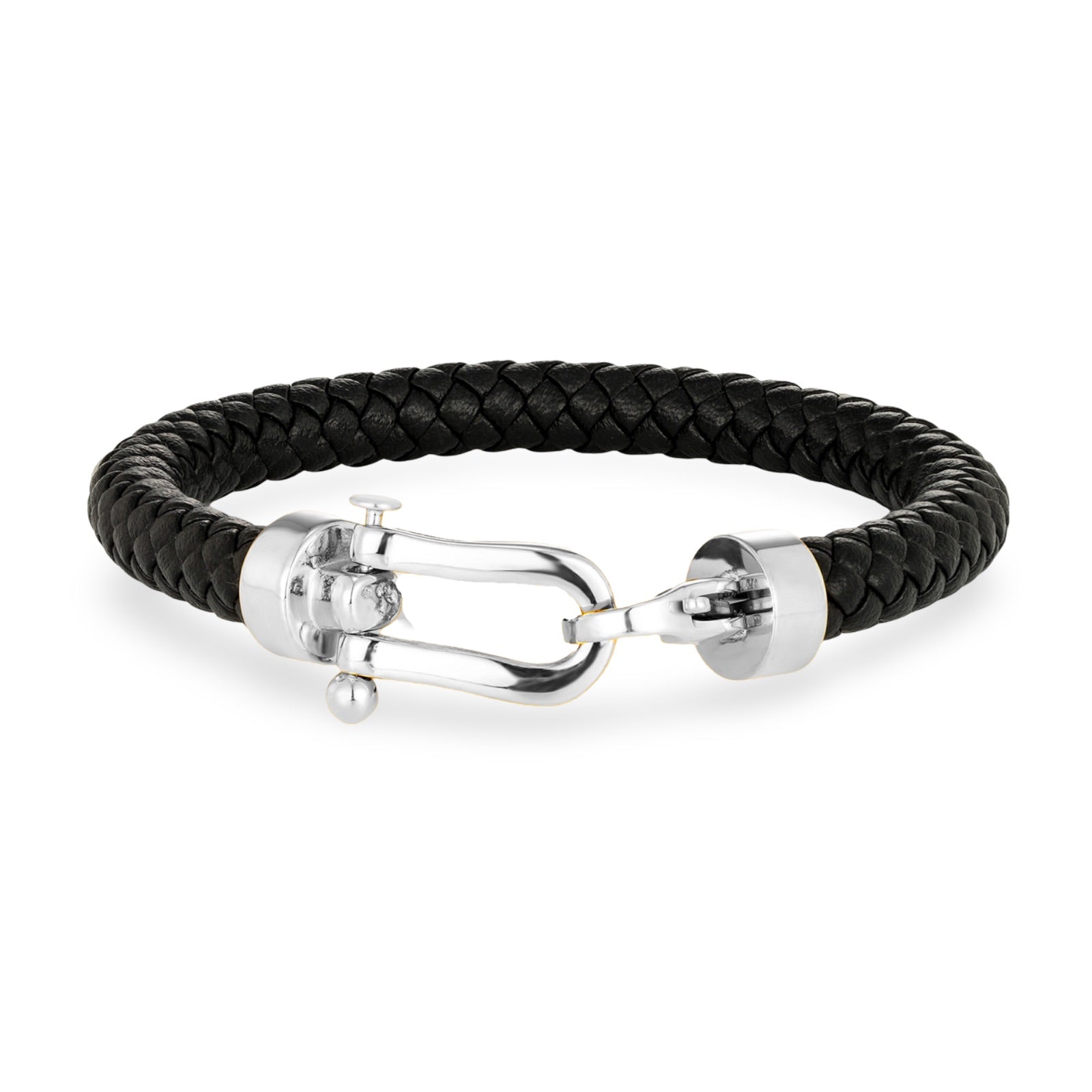 Bracelet fer à cheval, en cuir et acier inoxydable, pour homme, modèle Christian - La Boutique du Bracelet