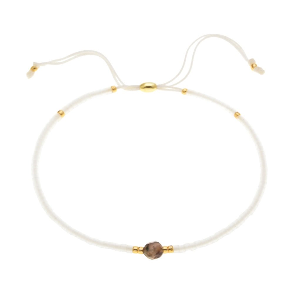 Bracelet fin en perles du Japon Miyuki, perle centrale, pour femme, modèle Kohana - La Boutique du Bracelet
