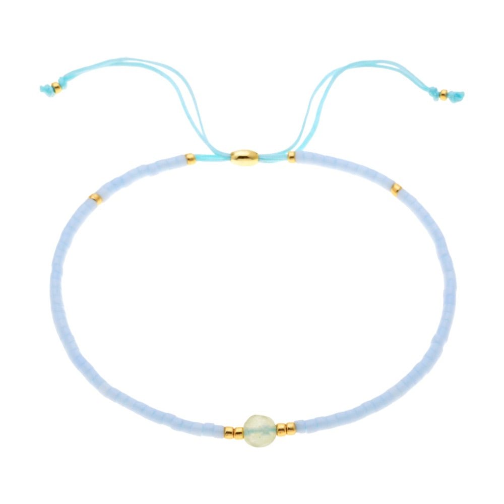 Bracelet fin en perles du Japon Miyuki, perle centrale, pour femme, modèle Kohana - La Boutique du Bracelet