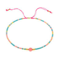 Bracelet fin en perles du Japon Miyuki, perle centrale, pour femme, modèle Kohana - La Boutique du Bracelet