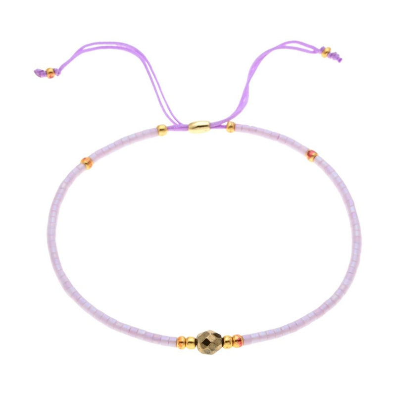 Bracelet fin en perles du Japon Miyuki, perle centrale, pour femme, modèle Kohana - La Boutique du Bracelet