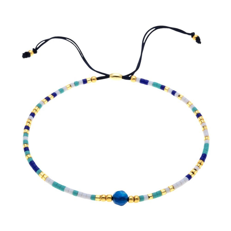 Bracelet fin en perles du Japon Miyuki, perle centrale, pour femme, modèle Kohana - La Boutique du Bracelet