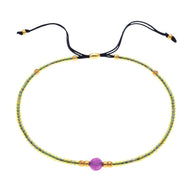 Bracelet fin en perles du Japon Miyuki, perle centrale, pour femme, modèle Kohana - La Boutique du Bracelet