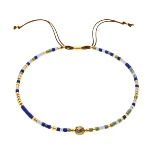 Bracelet fin en perles du Japon Miyuki, perle centrale, pour femme, modèle Kohana - La Boutique du Bracelet