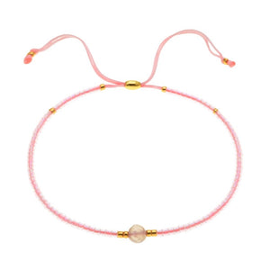Bracelet fin en perles du Japon Miyuki, perle centrale, pour femme, modèle Kohana - La Boutique du Bracelet