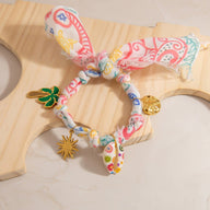 Bracelet foulard de soie, en acier inoxydable, charms d'été, pour femme, modèle Naelis - La Boutique du Bracelet