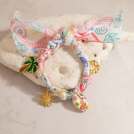 Bracelet foulard de soie, en acier inoxydable, charms d'été, pour femme, modèle Naelis - La Boutique du Bracelet