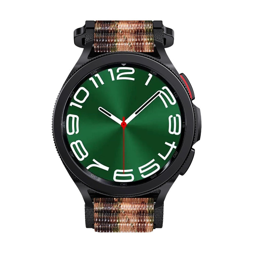 Bracelet nylon tissé multicolore camouflage avec attache rapide pour montre Garmin, style sport outdoor.