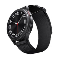 Bracelet noir en nylon ultra solide avec système de libération rapide pour montre Garmin sport, style outdoor, réglable.