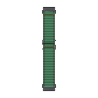 Bracelet montre Garmin vert en nylon ondulé, boucle rapide, style outdoor robuste, 20mm/22mm.