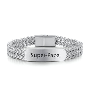 Bracelet gourmette personnalisée, en acier inoxydable, maille spiga, pour homme, modèle Mika - La Boutique du Bracelet