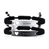 Bracelet gourmette personnalisée, en argent acier inoxydable, idéal pour les couples, modèle Hermy - La Boutique du Bracelet