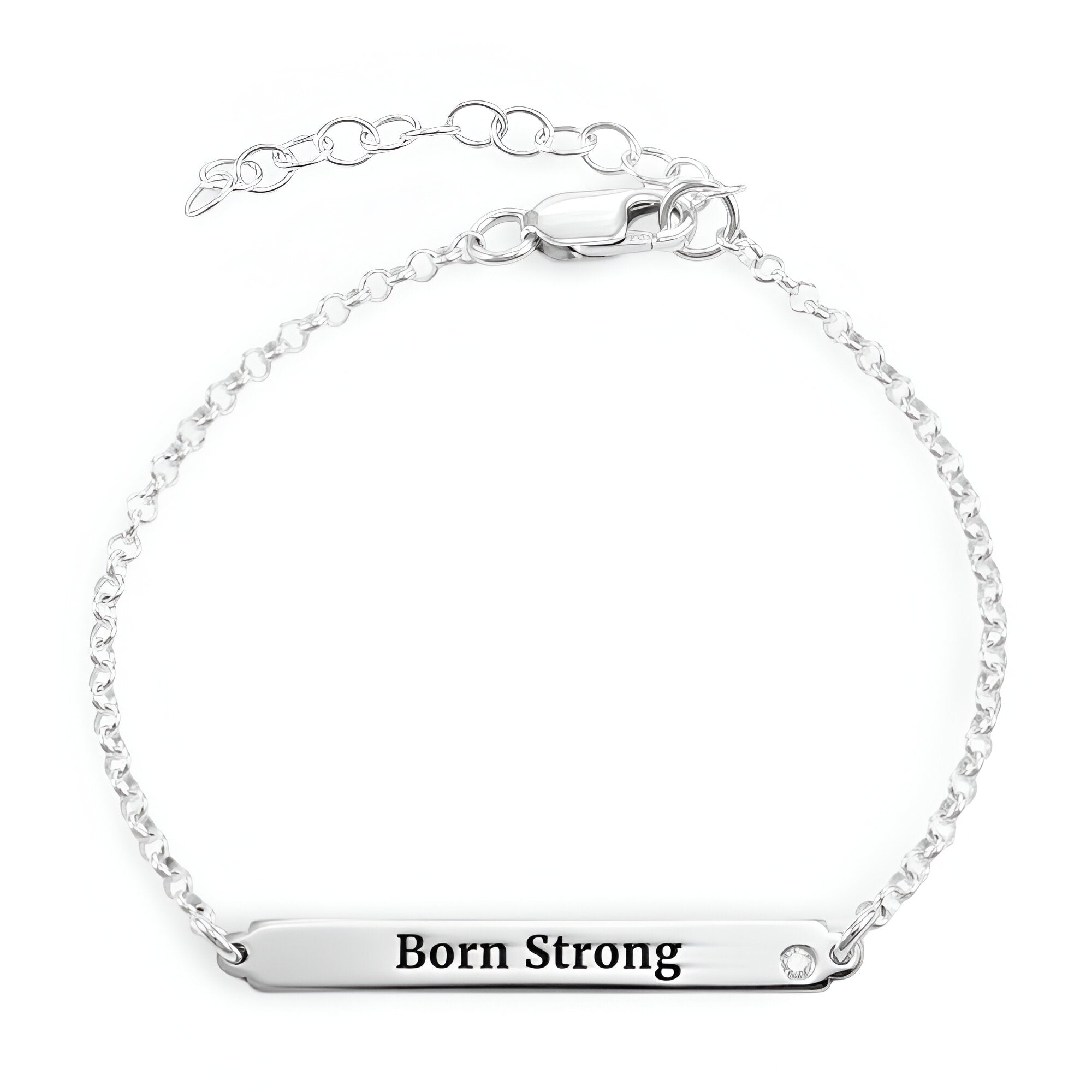 Bracelet gourmette personnalisée, en argent sterling, avec oxyde de zirconium, pour femme, modèle Lolita - La Boutique du Bracelet