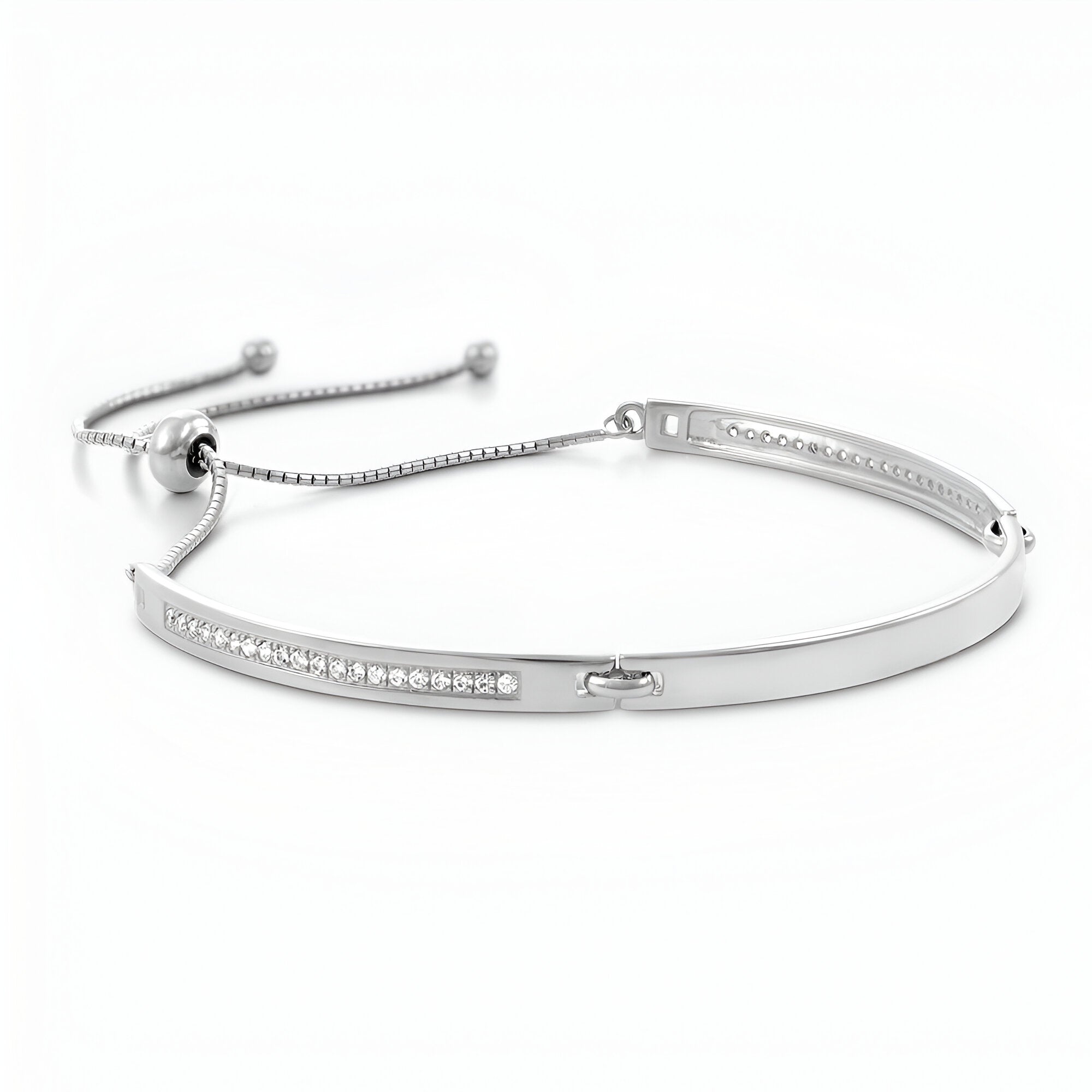 Bracelet gourmette personnalisée, en argent sterling, serti d'oxyde de zirconium, pour femme, modèle Paola - La Boutique du Bracelet