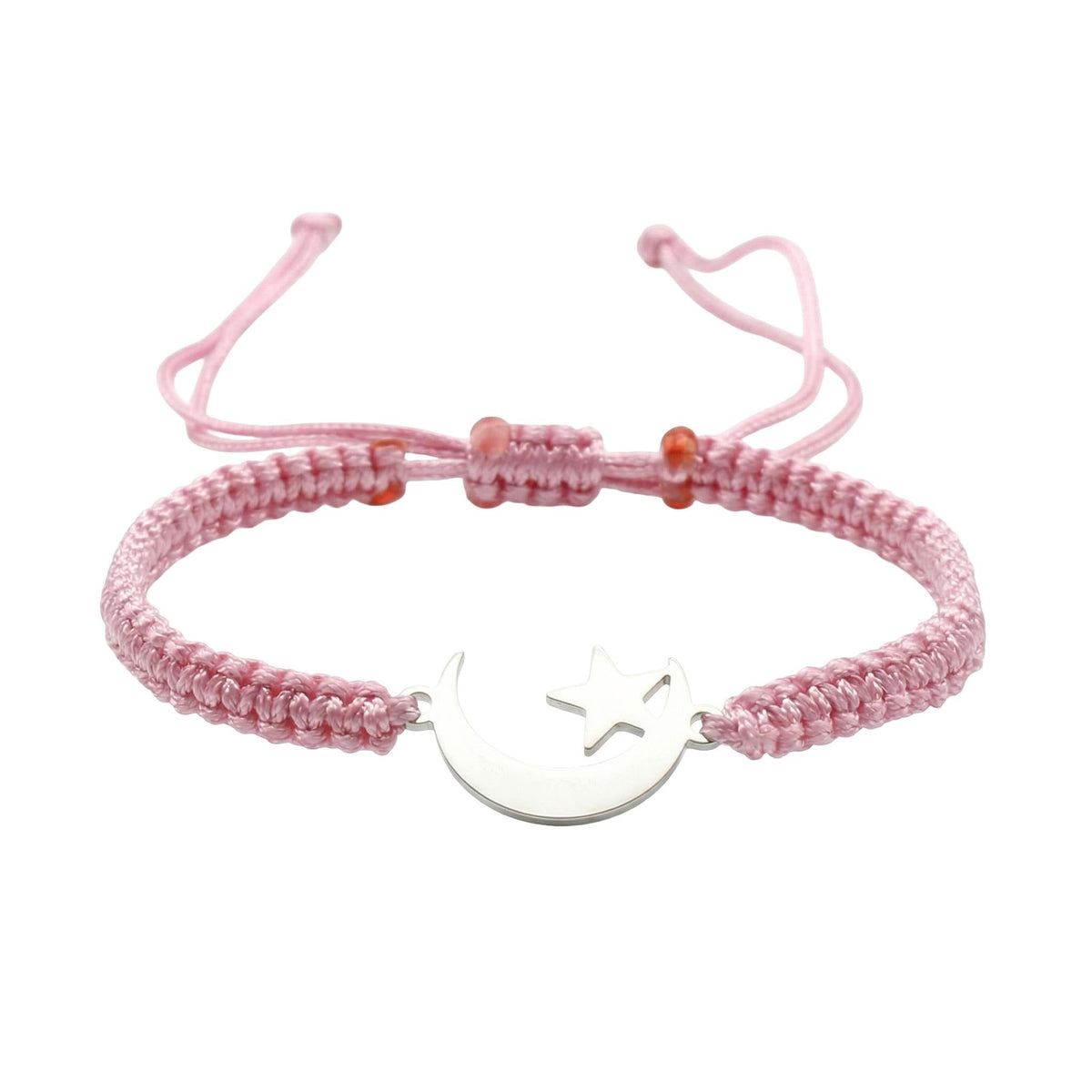 Hilal Bracelet in Stainless Steel and Nylon, Durable Braided Cord, Elegant Faith Symbol, Eman Model