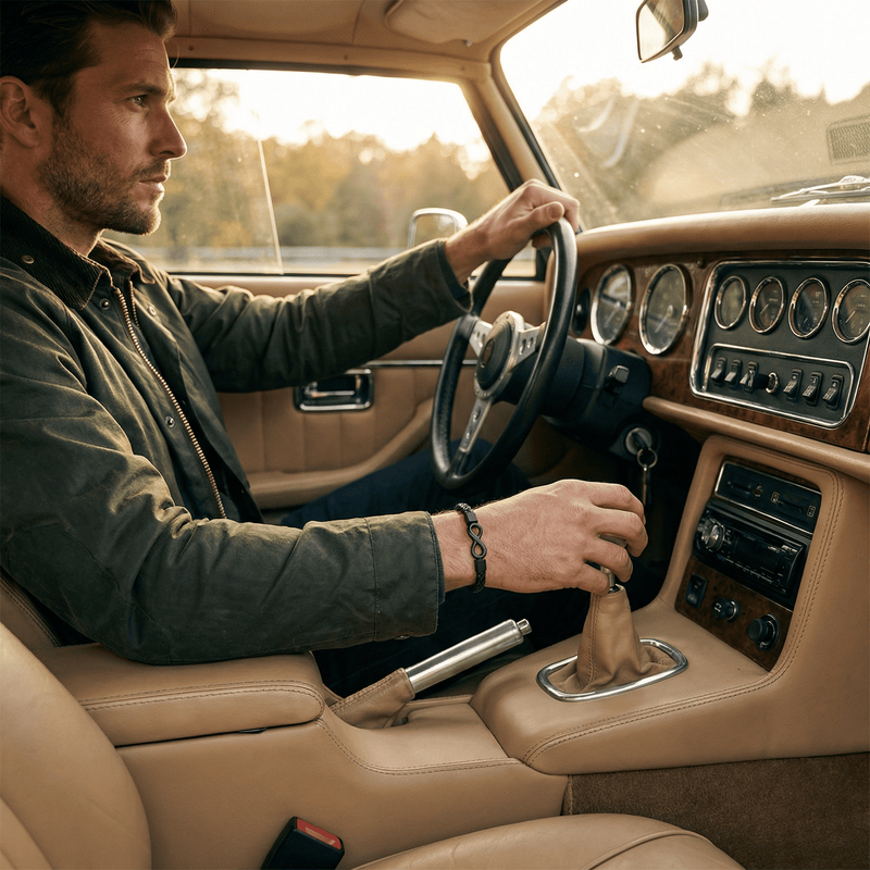 Personalized Infinity Leather Bracelet, Modern Family Gift, Jewelry for Men and Women, Yanis Model