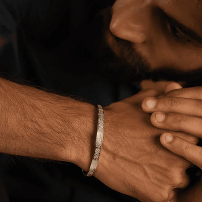 Stainless steel cuff bracelet, Ayat al-Kursi engraving, Najah model