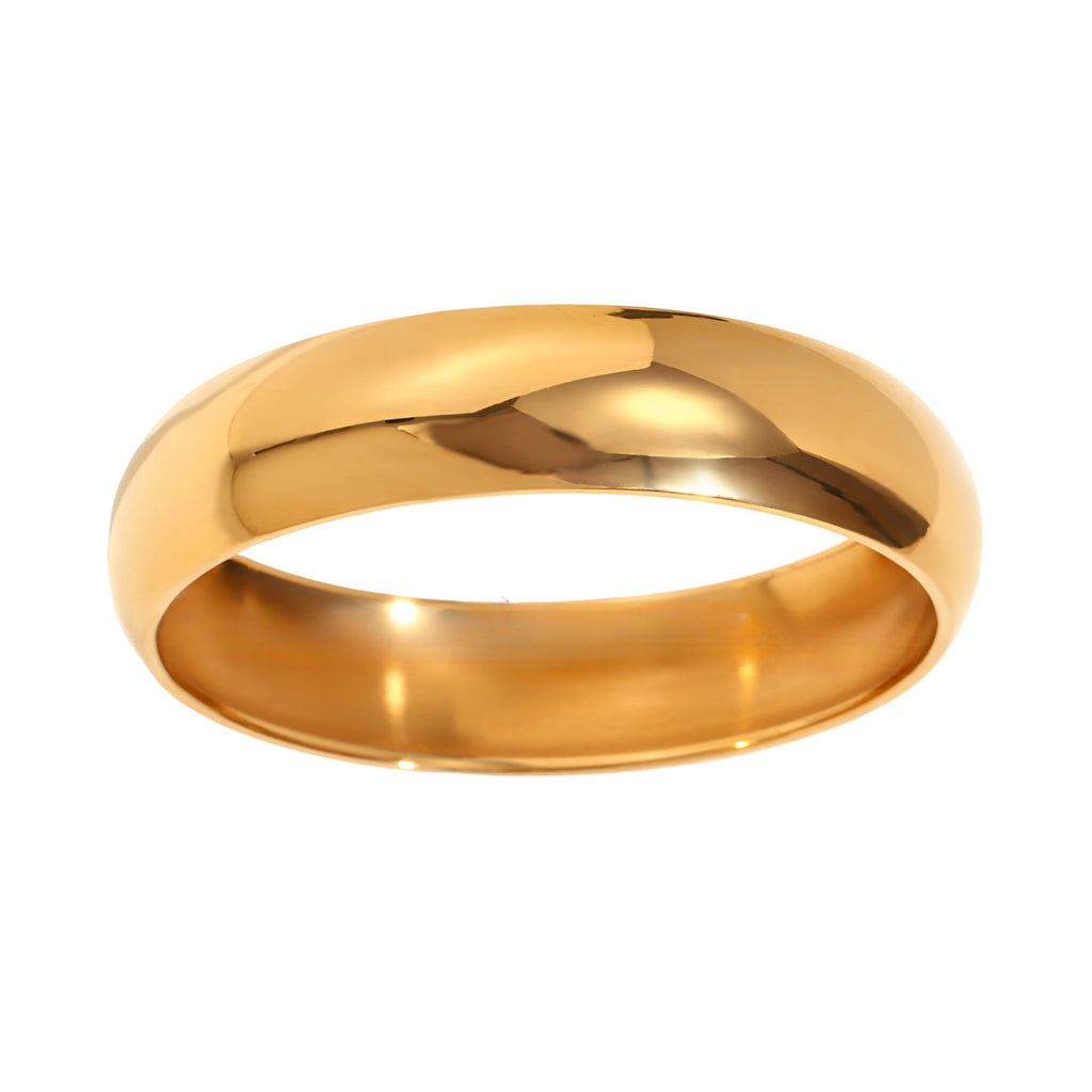 Bracelet jonc en acier inoxydable doré, design lisse et épuré, modèle Phoebe.