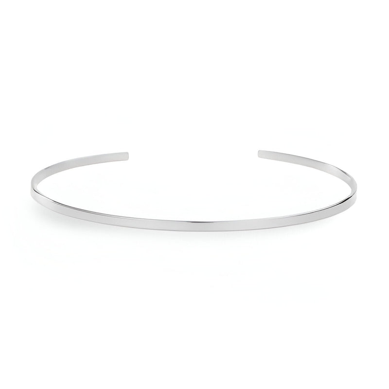 Bracelet jonc fin en acier inoxydable argenté modèle Juniper, design épuré et minimaliste.