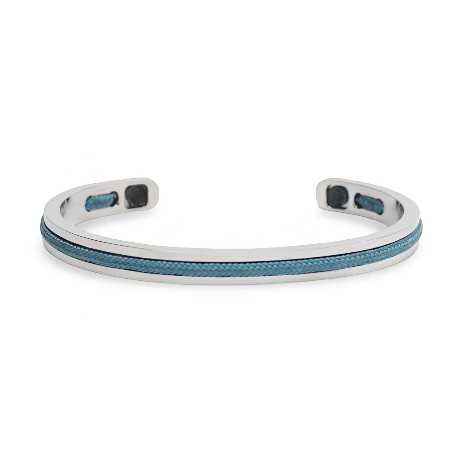 Bracelet jonc en acier inoxydable avec corde intégrée, pour homme, modèle Valerio - La Boutique du Bracelet