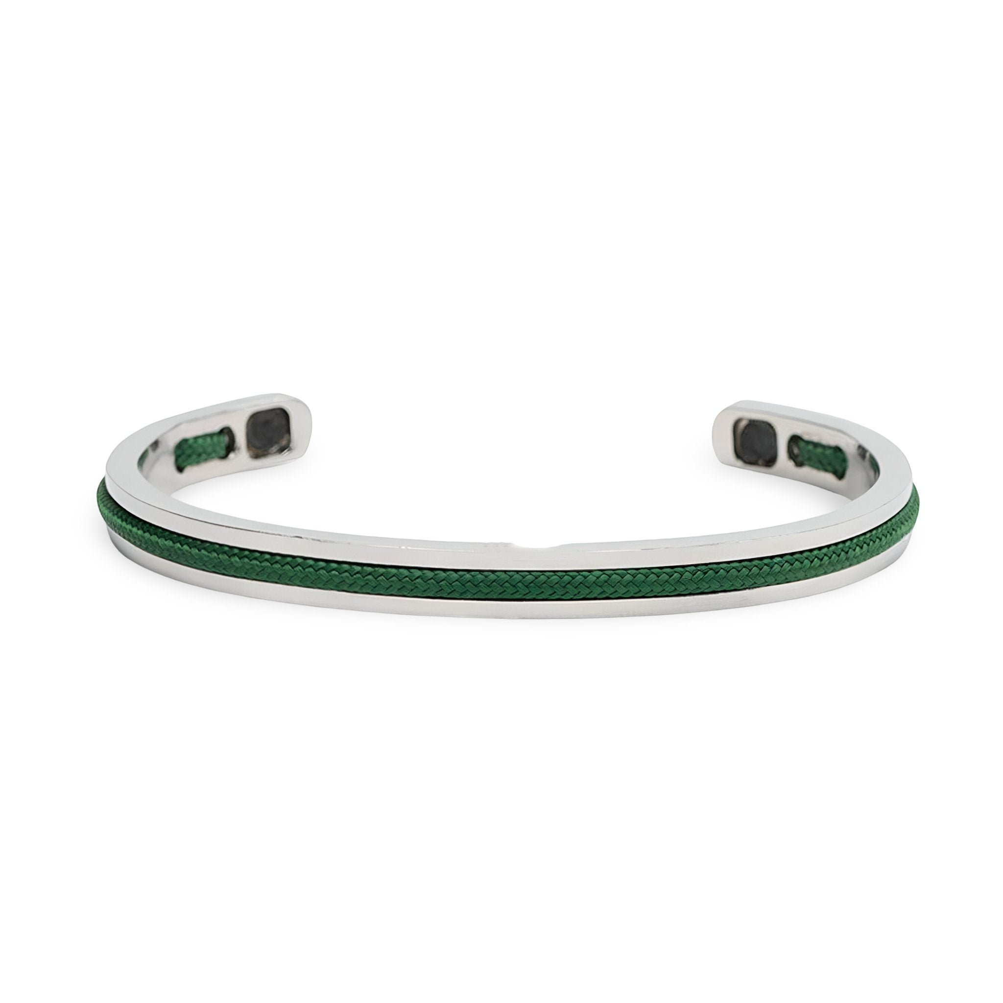 Bracelet jonc en acier inoxydable avec corde intégrée, pour homme, modèle Valerio - La Boutique du Bracelet