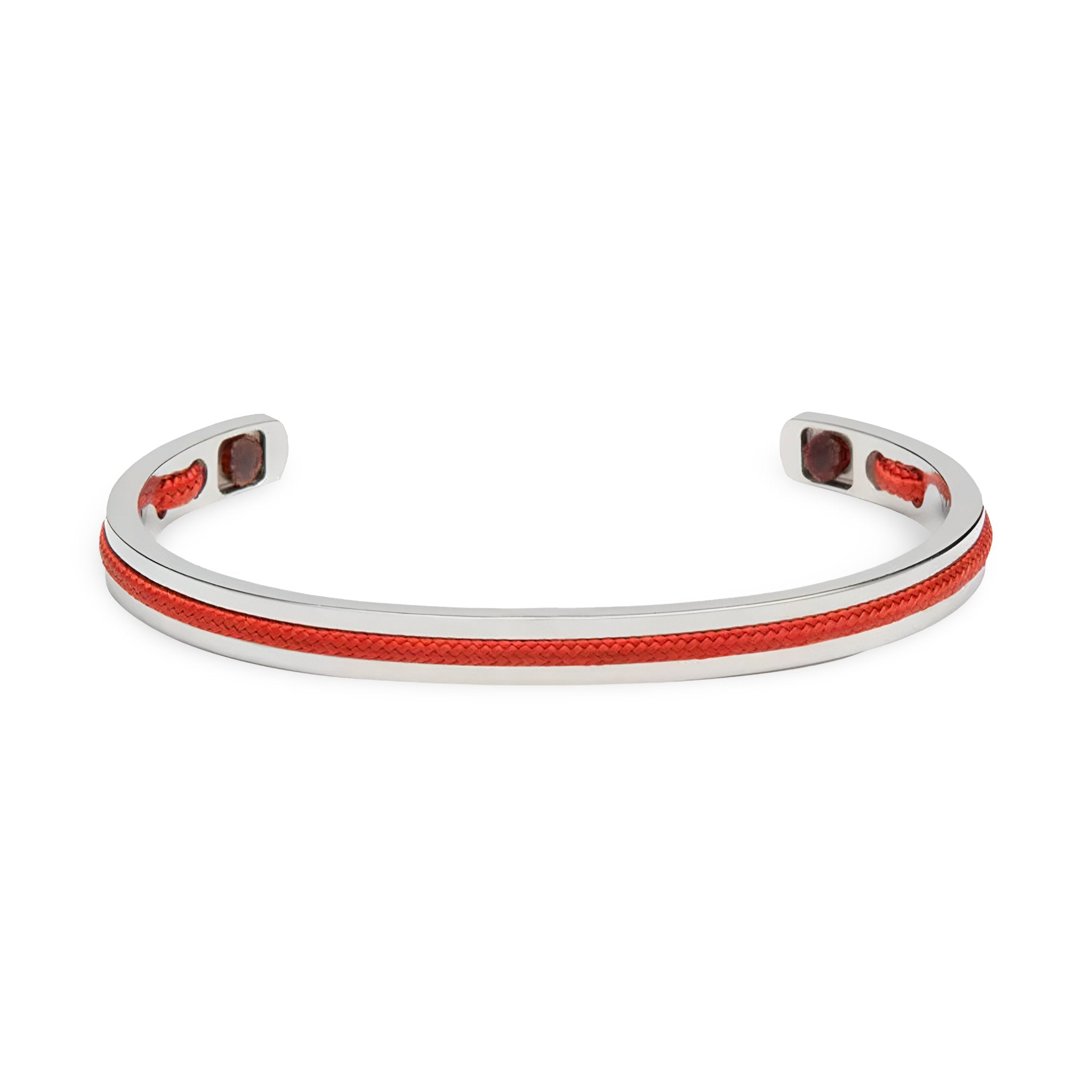 Bracelet jonc en acier inoxydable avec corde intégrée, pour homme, modèle Valerio - La Boutique du Bracelet