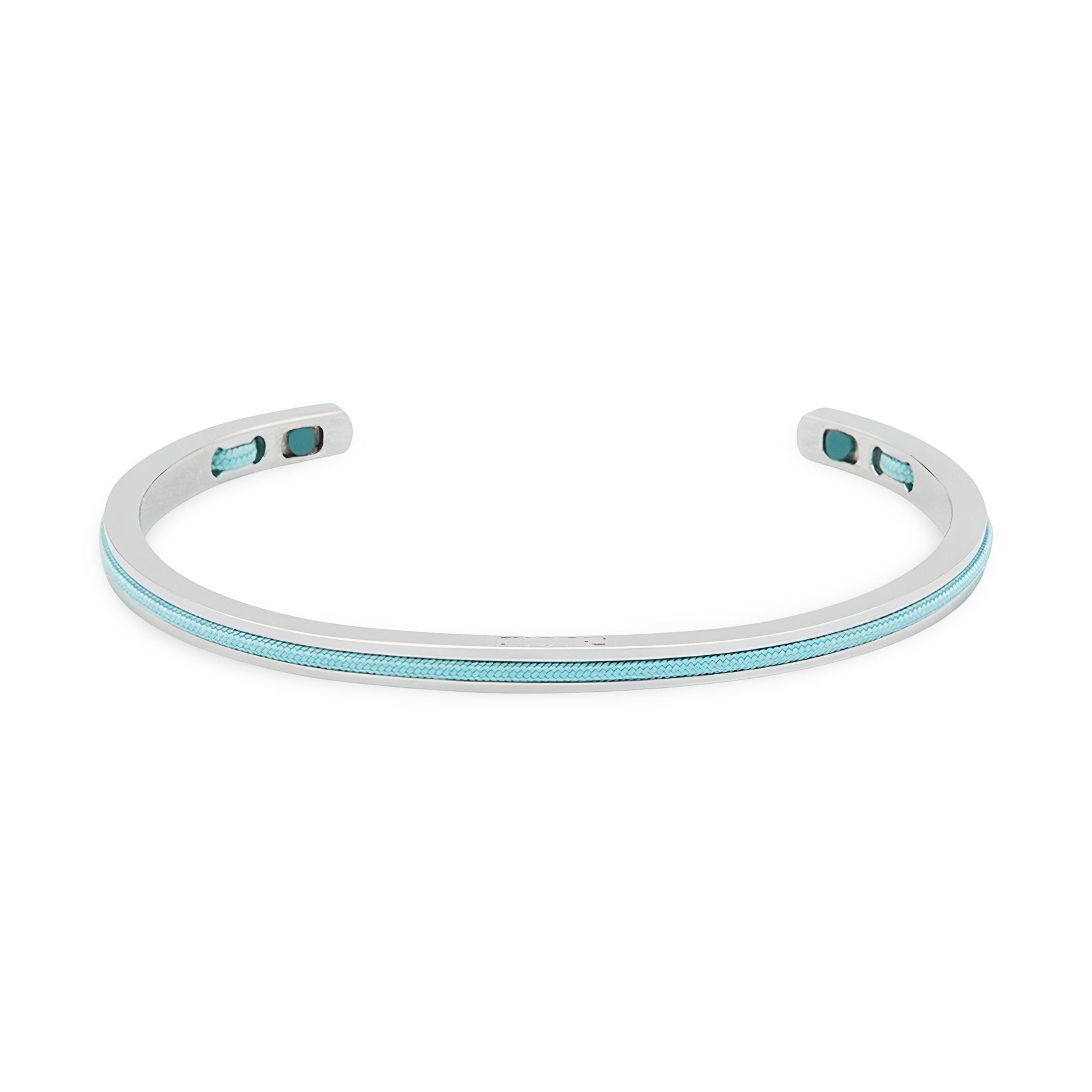 Bracelet jonc en acier inoxydable avec corde intégrée, pour homme, modèle Valerio - La Boutique du Bracelet