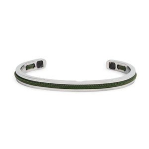 Bracelet jonc en acier inoxydable avec corde intégrée, pour homme, modèle Valerio - La Boutique du Bracelet
