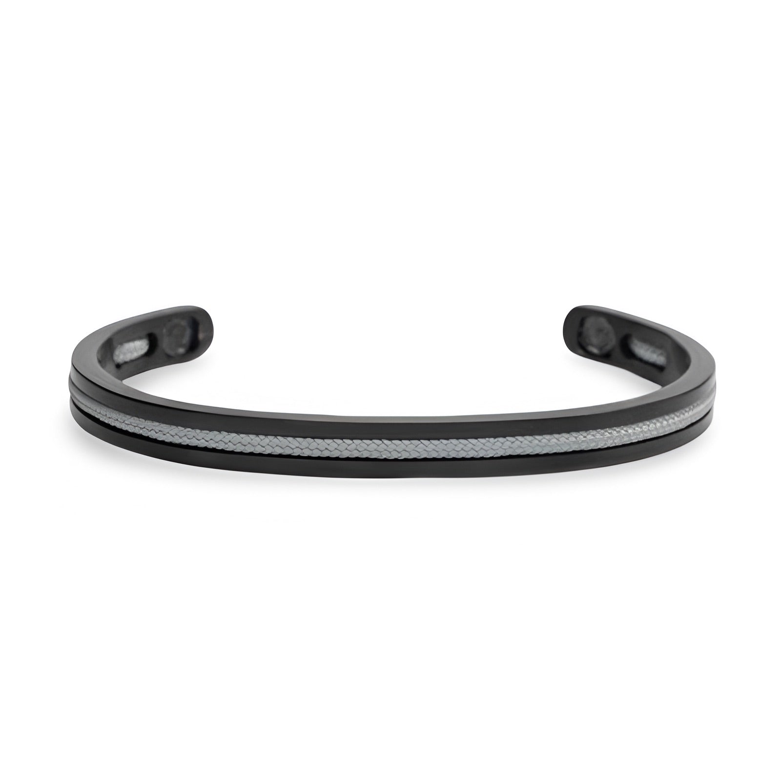 Bracelet jonc en acier inoxydable avec corde intégrée, pour homme, modèle Valerio - La Boutique du Bracelet