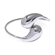 Bracelet jonc argenté en acier inoxydable avec extrémités larges et lisses style Ikayla.