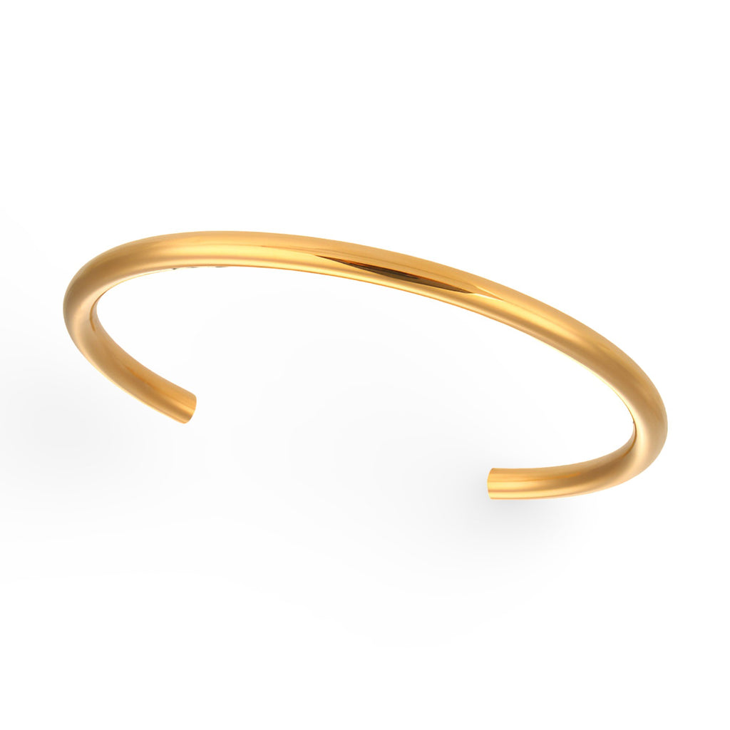 Bracelet jonc fin en acier inoxydable doré, style épuré, modèle Kaya.