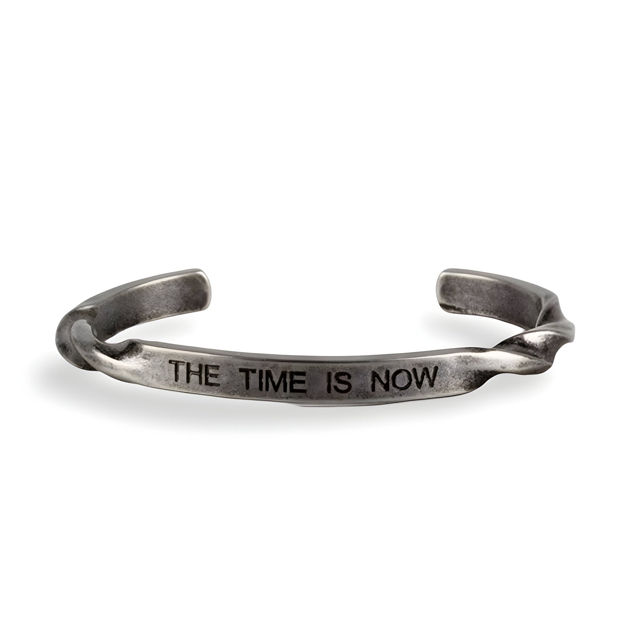 Bracelet jonc en acier inoxydable, "The Time is Now", pour homme, modèle Gani - La Boutique du Bracelet