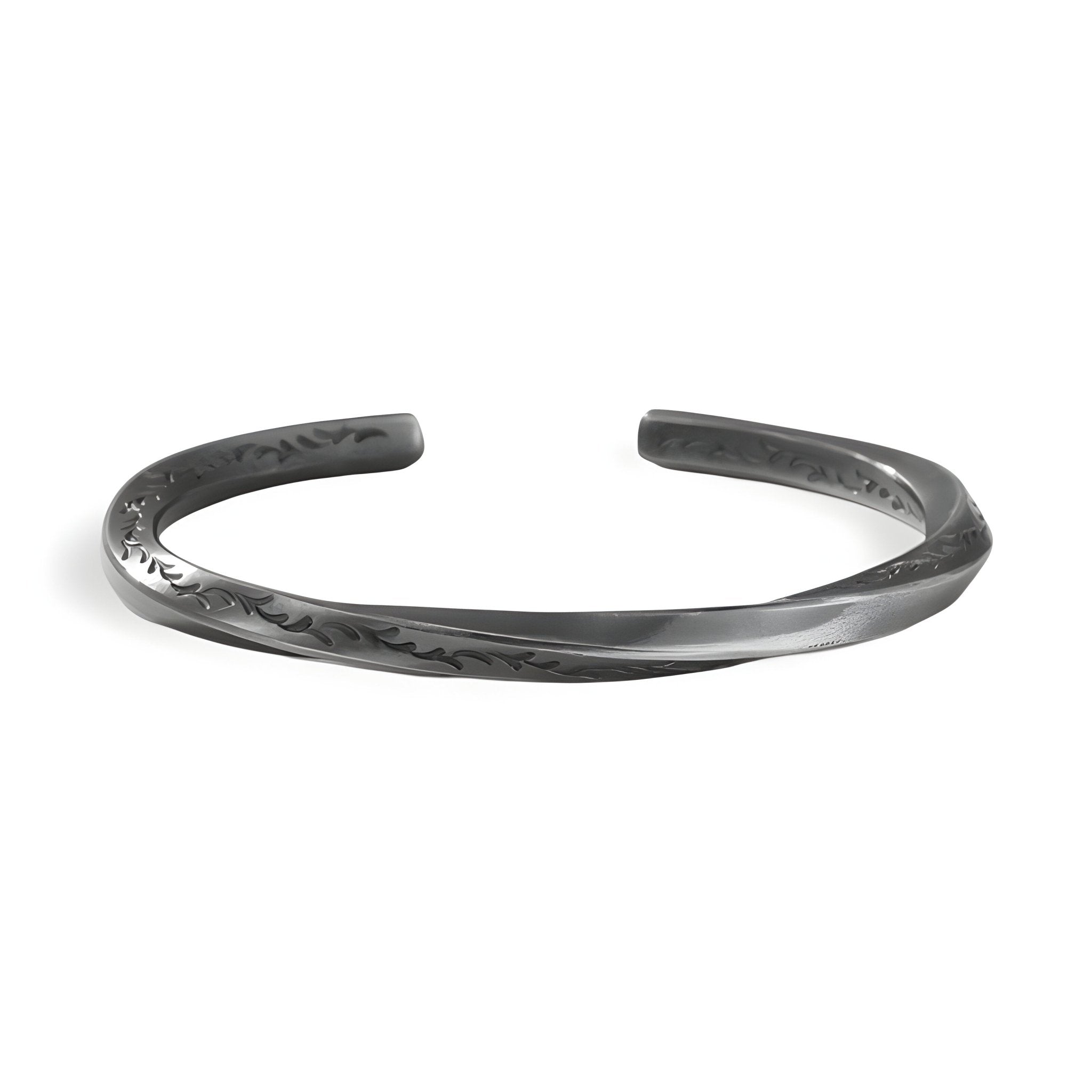 Bracelet jonc en cuivre plaqué argent, look viking, pour homme, modèle Rolf - La Boutique du Bracelet