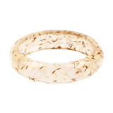 Bracelet jonc en résine, avec fleurs séchées de pissenlit intégrées, modèle Piessa - La Boutique du Bracelet