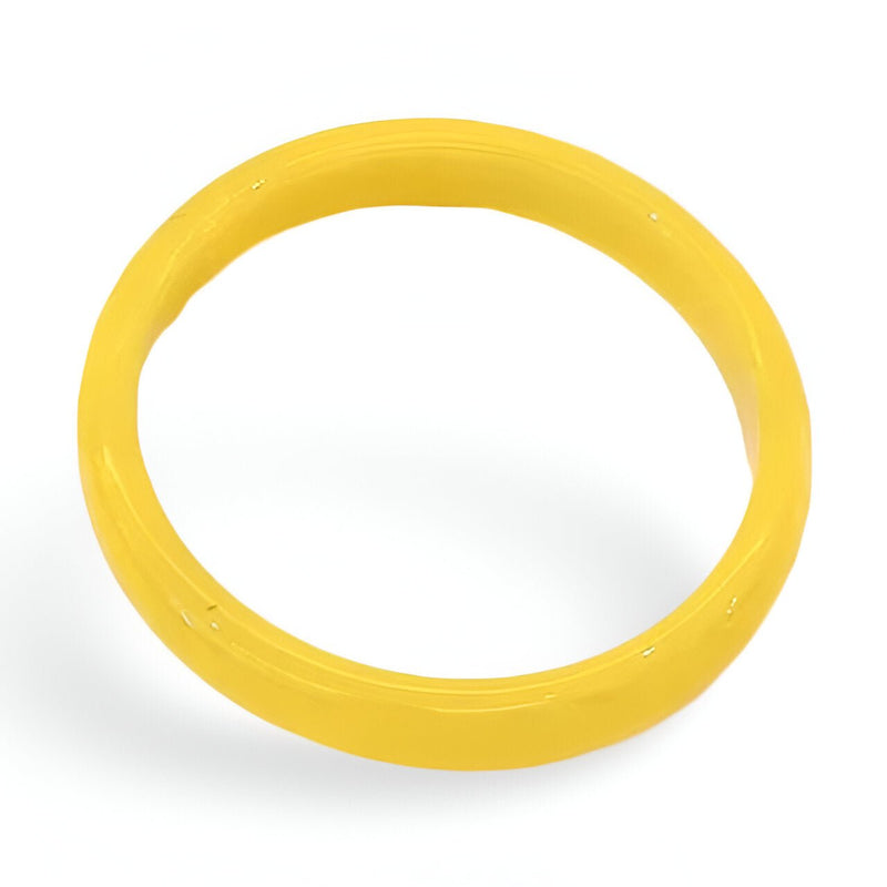 Bracelet jonc en résine jaune vif lisse et brillant pour femme modèle Valala.