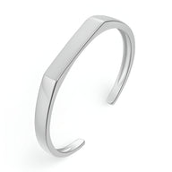 Bracelet jonc en titane argenté, design épuré et minimaliste pour homme, modèle Morin.