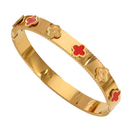 Bracelet jonc fermé trèfle à 4 feuilles, en titane, pour femme, modèle Grina - La Boutique du Bracelet