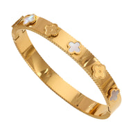 Bracelet jonc fermé trèfle à 4 feuilles, en titane, pour femme, modèle Grina - La Boutique du Bracelet