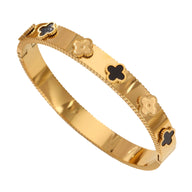 Bracelet jonc fermé trèfle à 4 feuilles, en titane, pour femme, modèle Grina - La Boutique du Bracelet