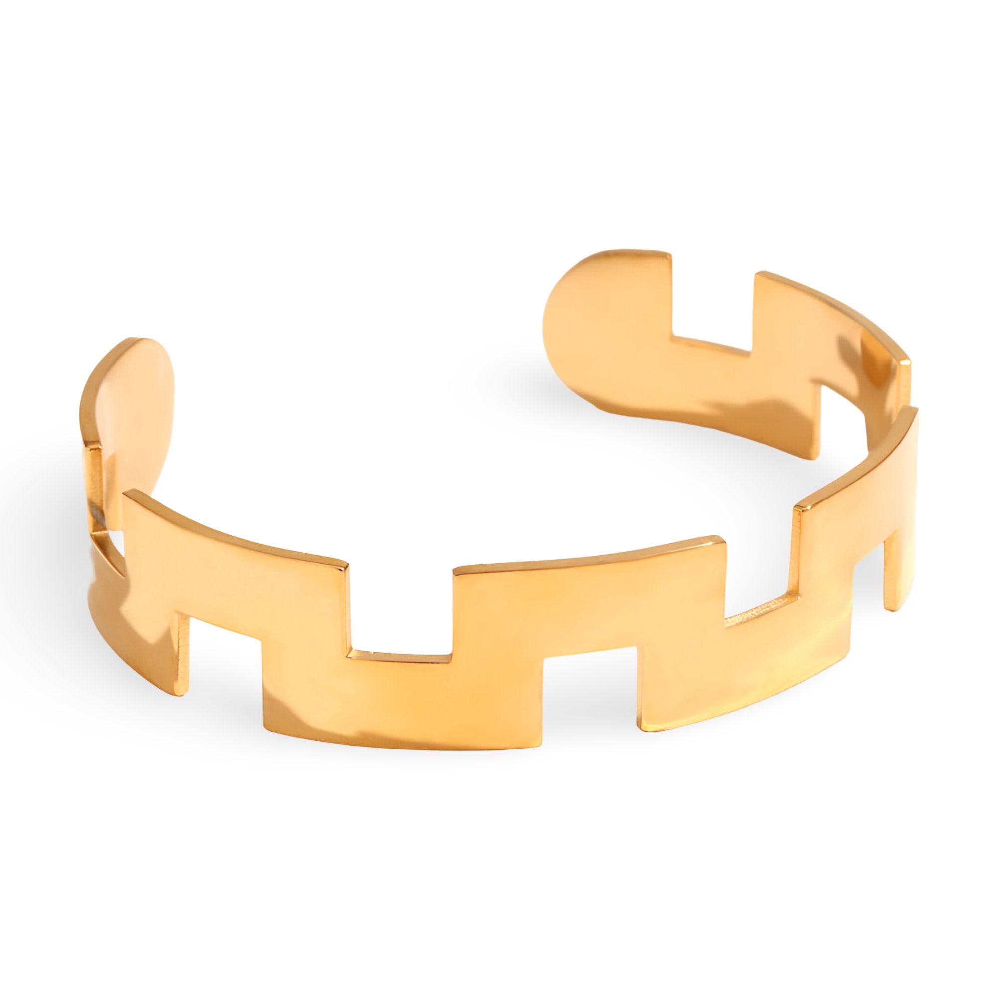 Bracelet jonc, géométrie moderne, en acier inoxydable, modèle Axelle - La Boutique du Bracelet