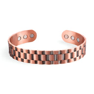 Bracelet jonc en cuivre bronze avec effet bicolore et aimants intégrés pour homme.
