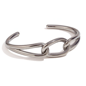 Bracelet jonc, maillon central unique, en acier inoxydable, modèle Callia - La Boutique du Bracelet