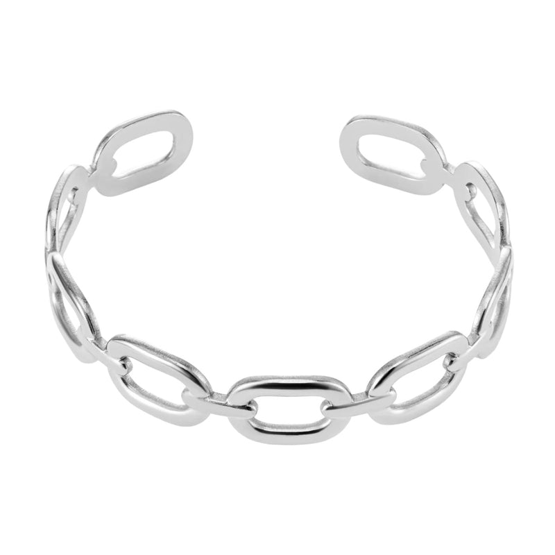Bracelet jonc ouvert à maille marine, en acier inoxydable, pour femme, modèle Olicia - La Boutique du Bracelet